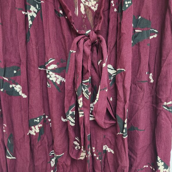 Noppies Women's Burgundy Long Sleeved Nursing Wrap Dress Size S, M & L - Picture 4 of 14